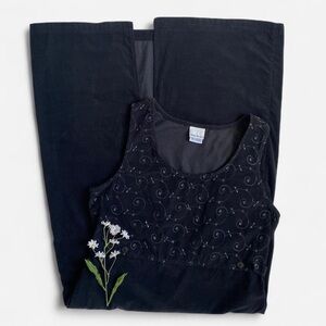 Vintage black corduroy sleeveless dress